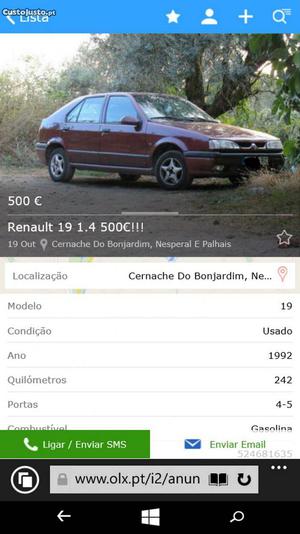 Renault 19 energi Novembro/92 - à venda - Ligeiros