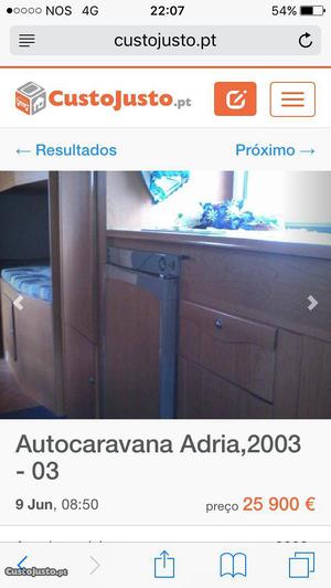 Capochino 2.8adria Junho/03 - à venda - Autocaravanas,